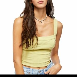 Free People Scarlett Cropped Tank Top in Tarragon
